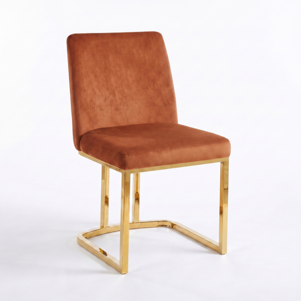 Sedia Imbottita in Effetto Velluto con Gambe Oro, Design Moderno ed Elegante per Sala da Pranzo, Cucina, Soggiorno, Studio e Ufficio