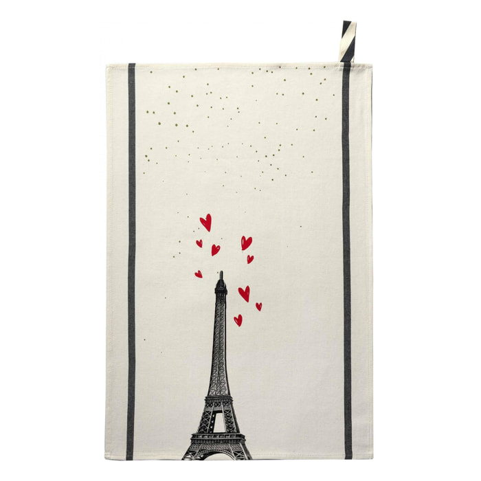 Torchon Eiffel Cœurs