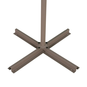 Parasol déporté carré Manoa 2,5x2,5cm café