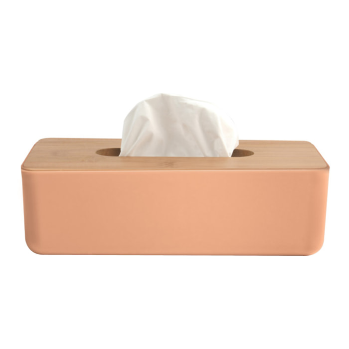 Boite à  mouchoirs KAMLA Bambou Pêche mat MSV