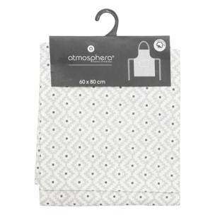 Tablier imprimé "Etnik" - gris - coton 60x80 cm