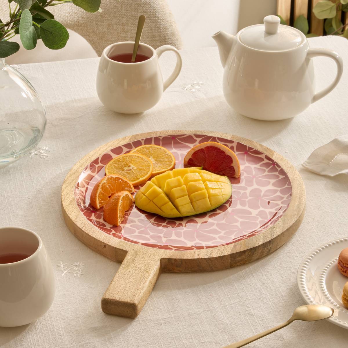 Assiette de présentation Inaya terra terracotta et manguier