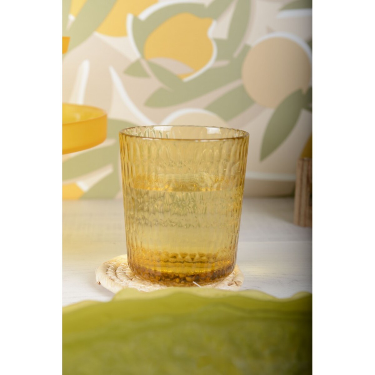 Verres a eau jaune acrylique - lot de 6