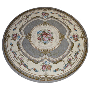 Tappeto Rotondo Salotto Aubusson Color Fango