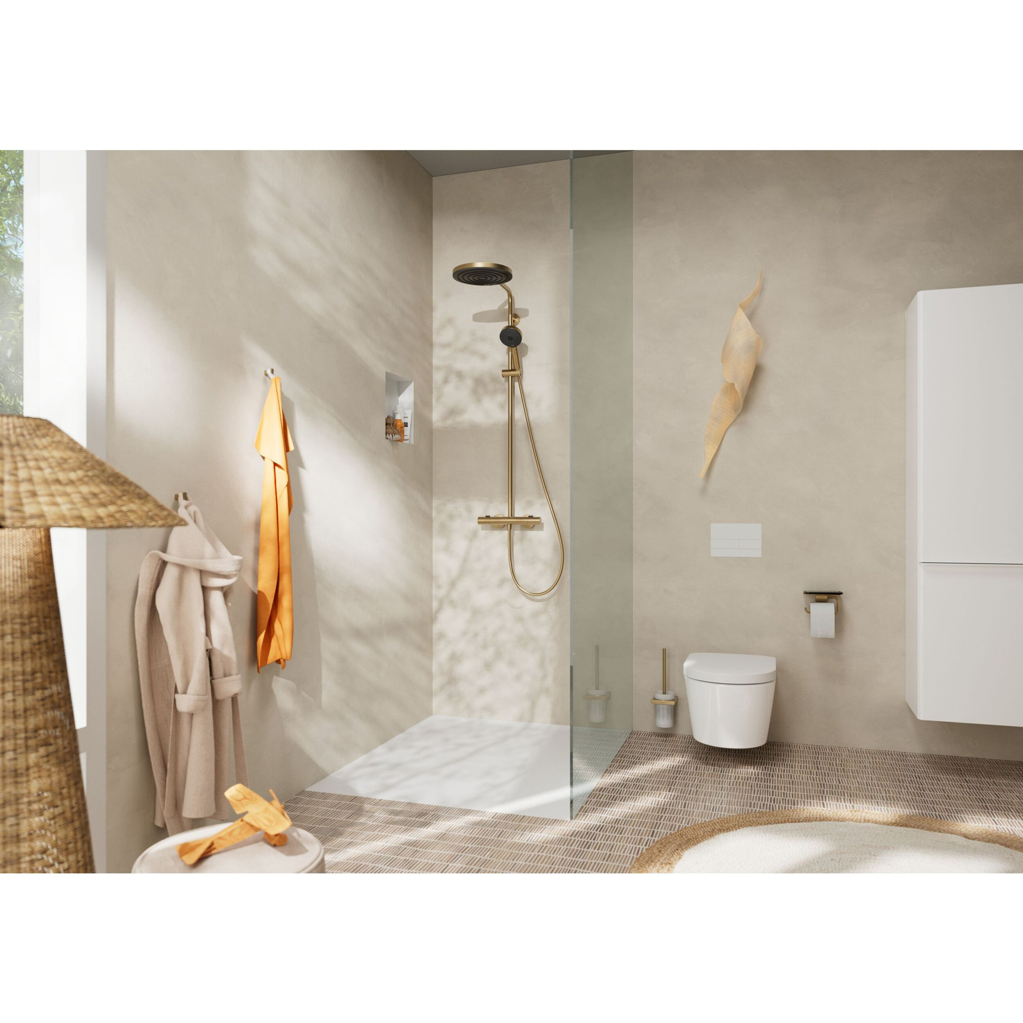 Porte brosse WC mural AddStoris Q, Bronze brossé