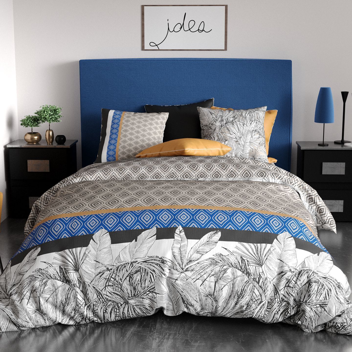 Parure Housse De Couette 3pcs 100% coton 57fils Toki