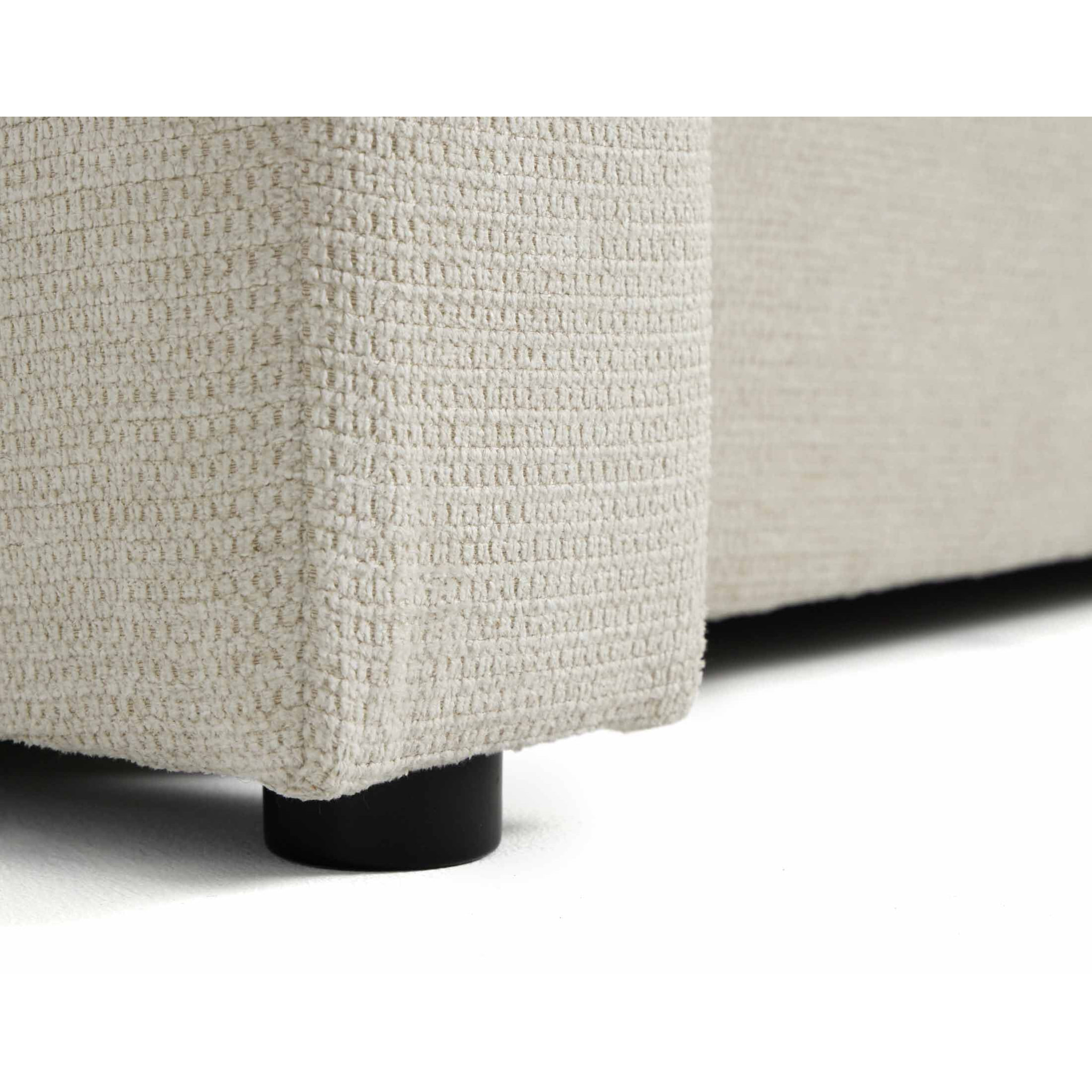Canopy - canapé d'angle réversible - 4 places - convertible avec coffre - en tissu texturé - Beige