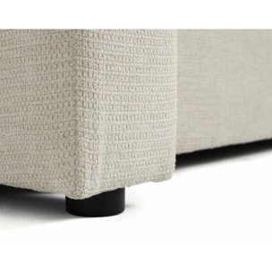 Canopy - canapé d'angle réversible - 4 places - convertible avec coffre - en tissu texturé - Beige