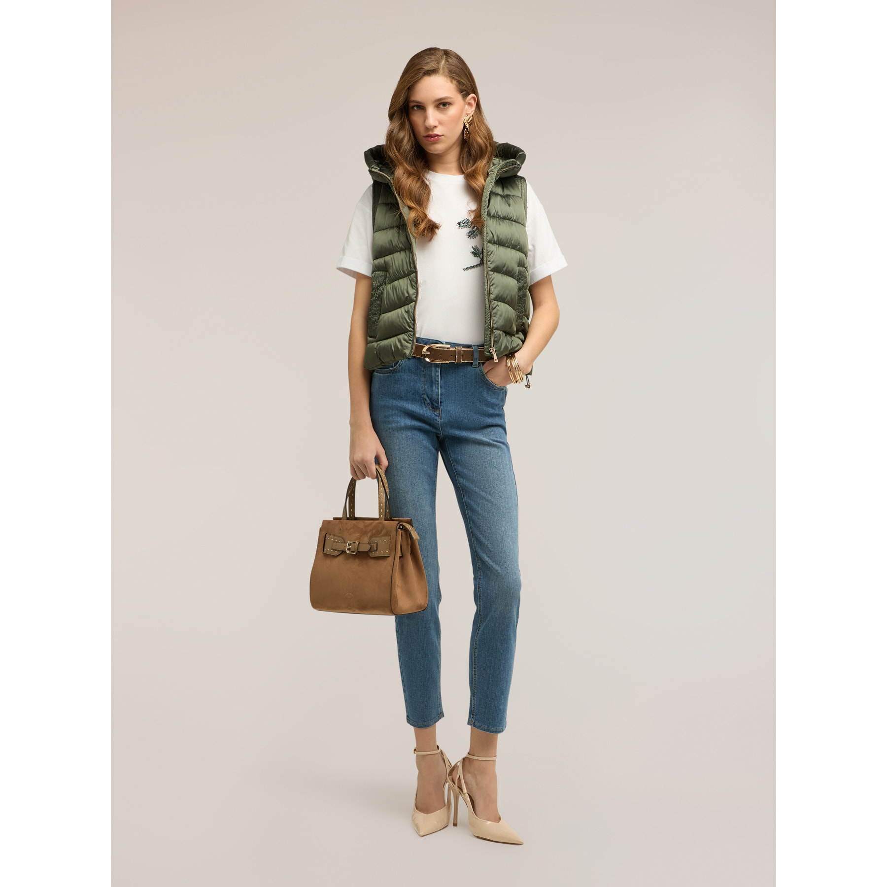 Motivi - Chaleco acolchado de nylon - Verde militare