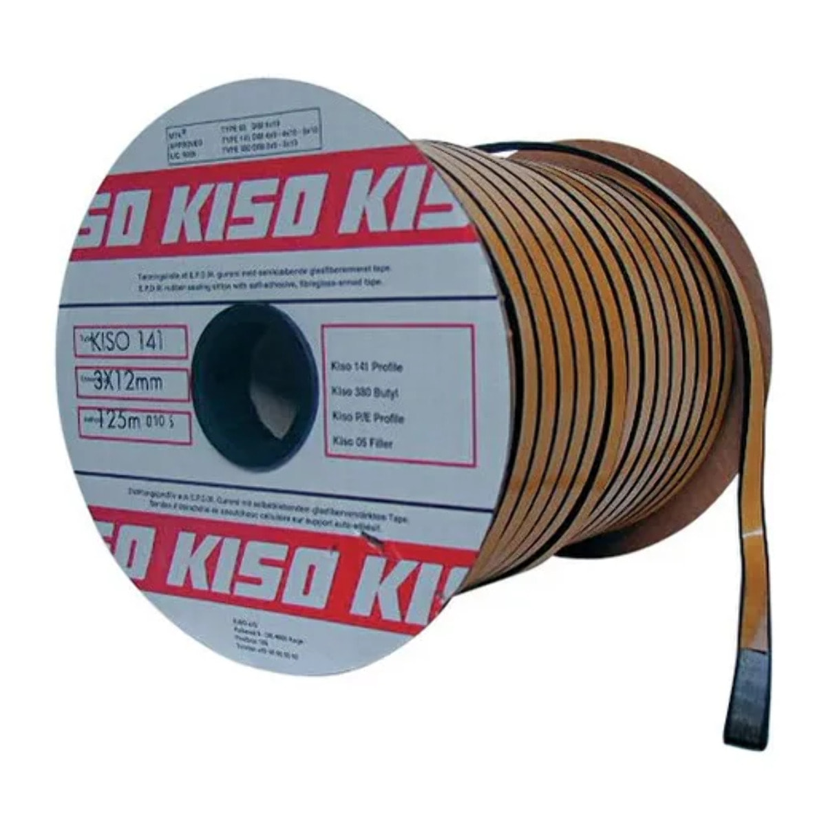Rouleau de joint Kiso 141 pour vitrage - 3x9 mm - Blanc - Bobine de 150 m - KISO - 141 3X9 BL
