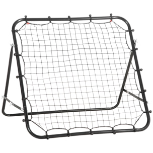 Red de Béisbol Red de Rebote Reboteador de Metal con Ángulo Ajustable y 20 Cuerdas Elásticas para Entrenamiento de Fútbol Tenis Deportes 96x80x96 cm Negro