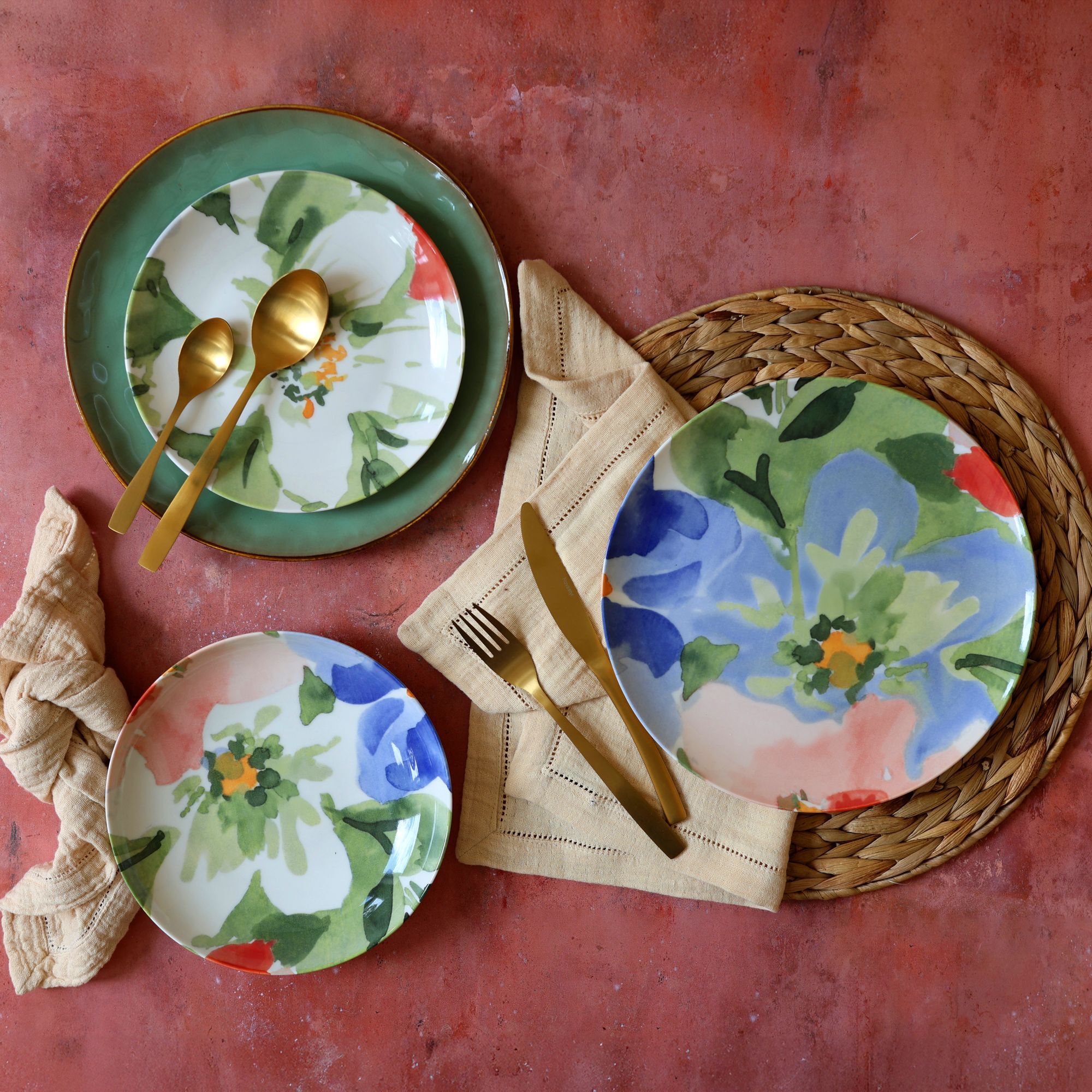 Lot de 6 assiettes creuses en porcelaine floral 21cm FLORALUX