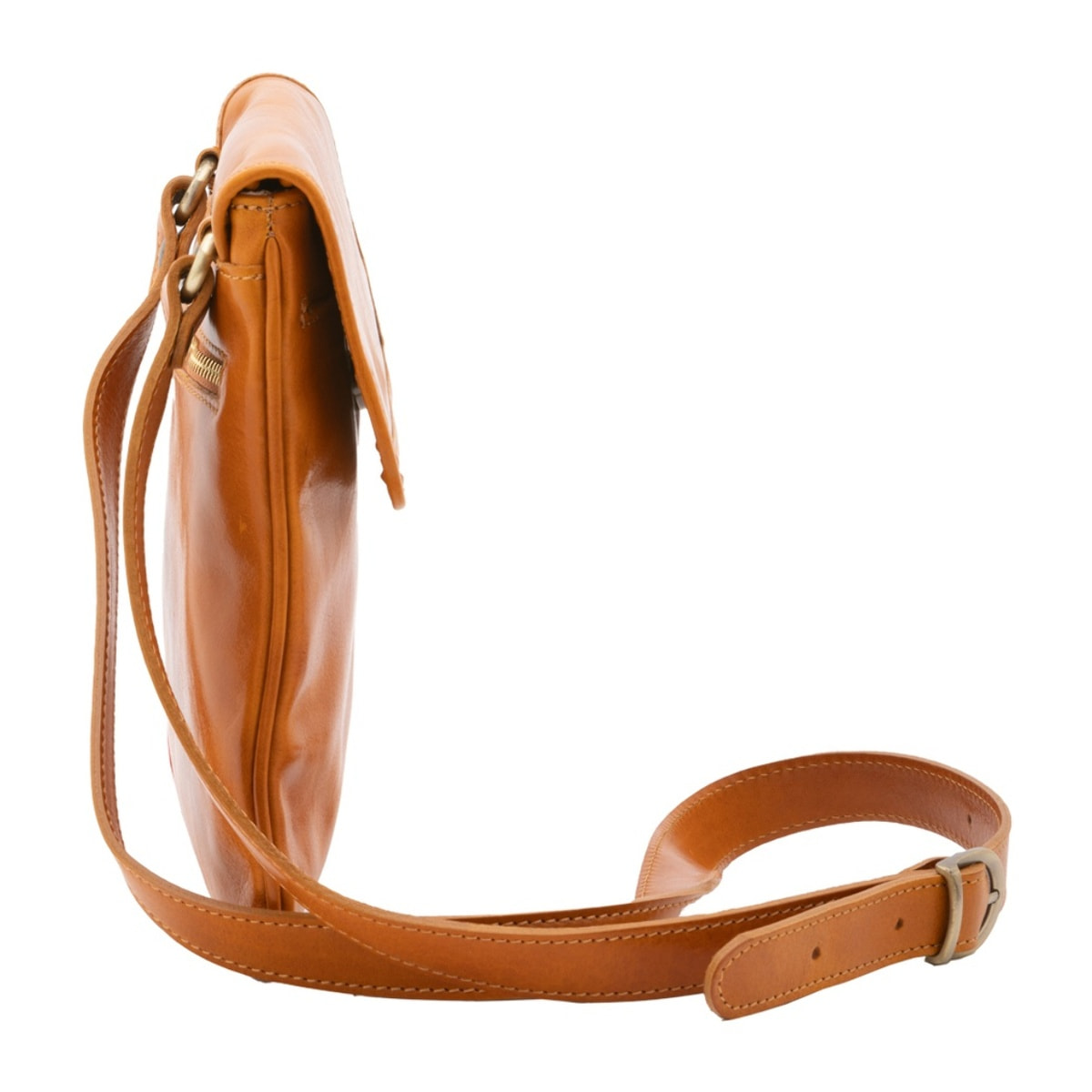 Borsa a tracolla da uomo in vera pelle - Modello False - Made in Italy - 25.0 x 23.0 x 4.0 cm