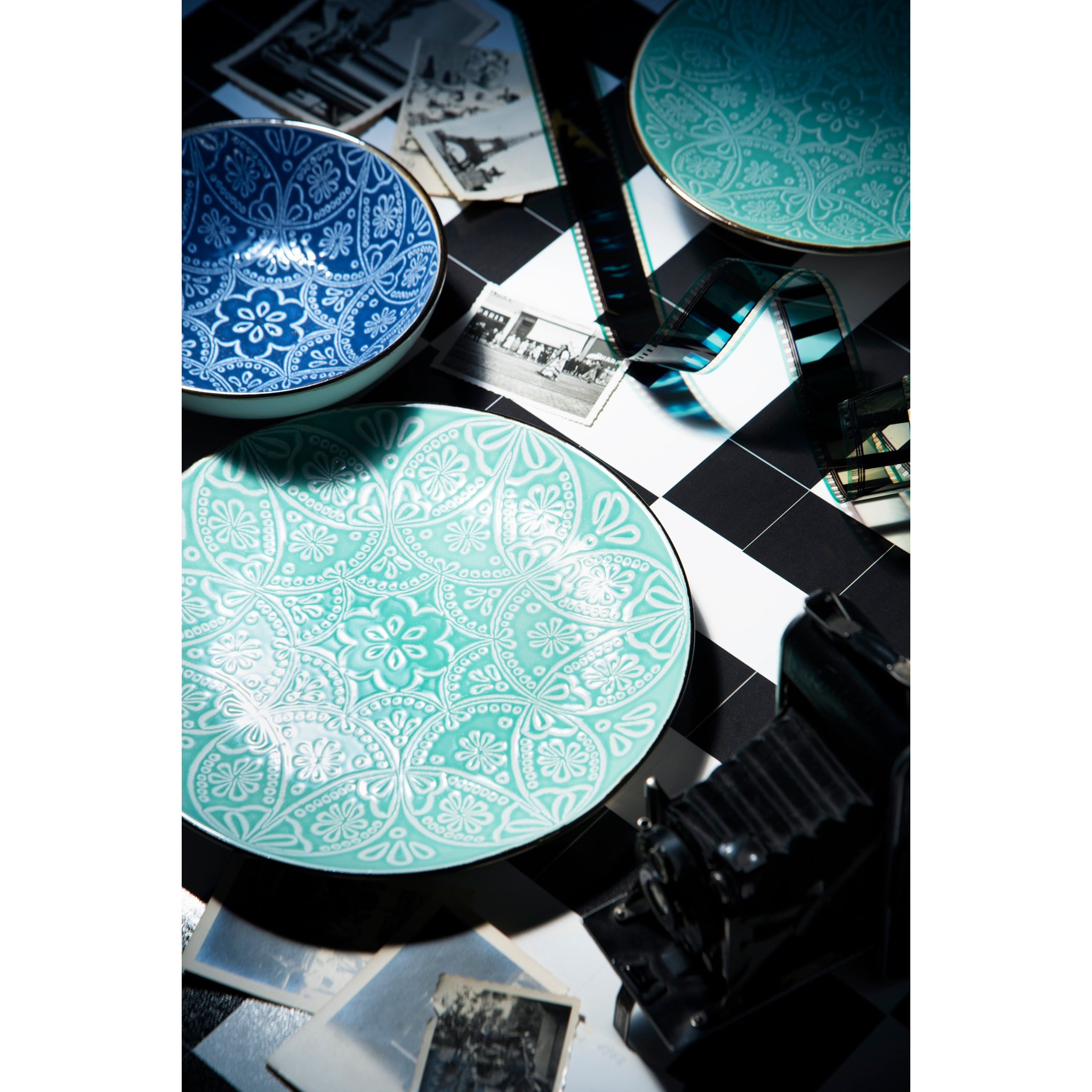 Servizio piatti 18 pezzi Excelsa – Versailles Azzurro, Stoneware Blu