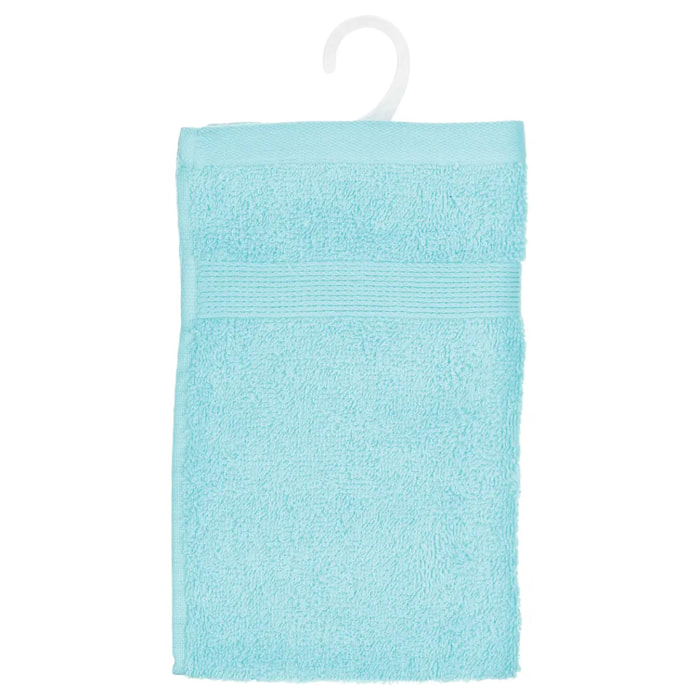 Serviette invité "Essentiel" - coton 450 gr/m² - bleu aqua 30x50 cm