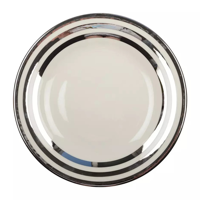 Assiette creuse triple filet argent 23cm