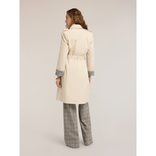 Motivi - Trench cinturato doppiopetto misto cotone - Beige