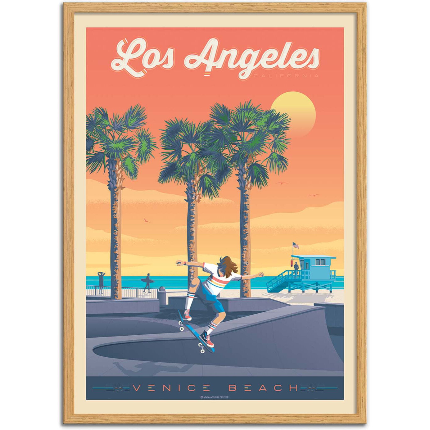 Affiche - Los Angeles Venice Beach - Olahoop Travel Posters