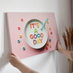 Tableau petit-déjeuner joyeux Toile imprimée