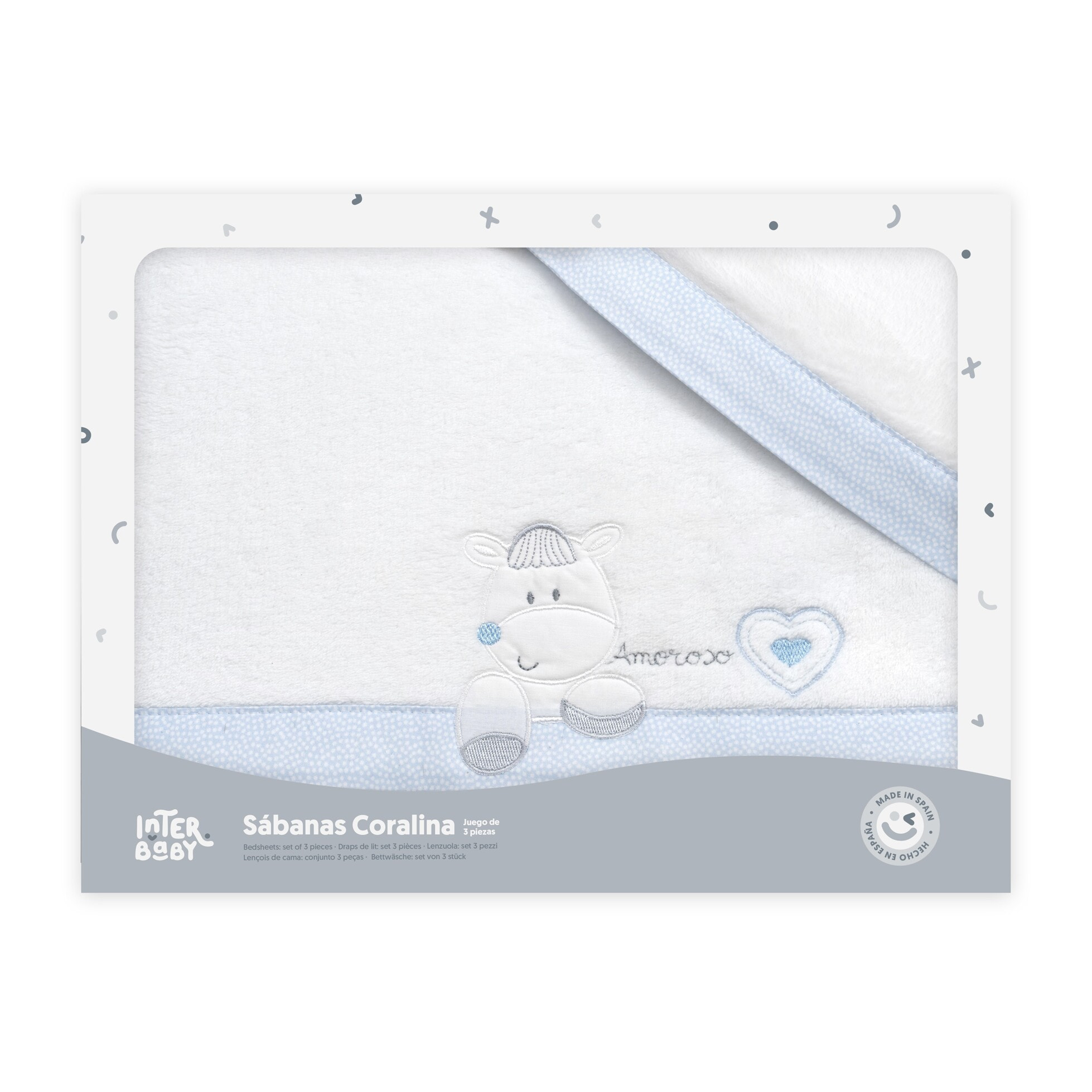Triptico Coche Coralina Mod Corazon Amoroso Bco/Azul