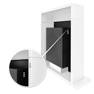 Marco Aurelio - Camino a bioetanolo da terra freestanding, biocamino da pavimento, 73x20xH75 cm colore bianco