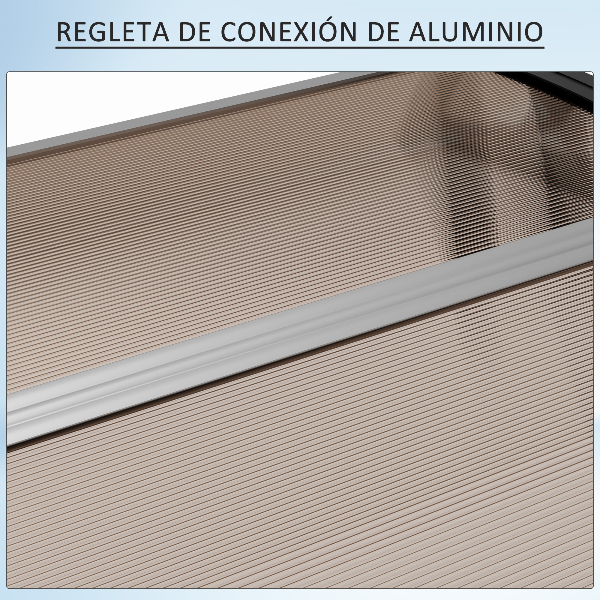 Tejadillo de Protección 75x100 cm Marquesina Exterior para Puertas y Ventanas contra Sol y Lluvia con Soporte de Aleación de Aluminio Marrón Translúcido