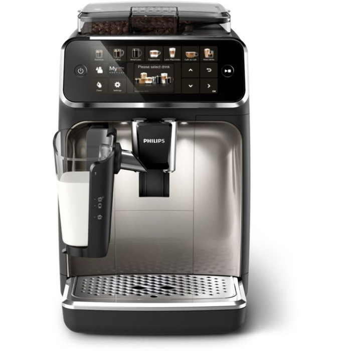 Expresso Broyeur PHILIPS EP5447/90 Machine à café à grain Grise Série 5400 LatteGo
