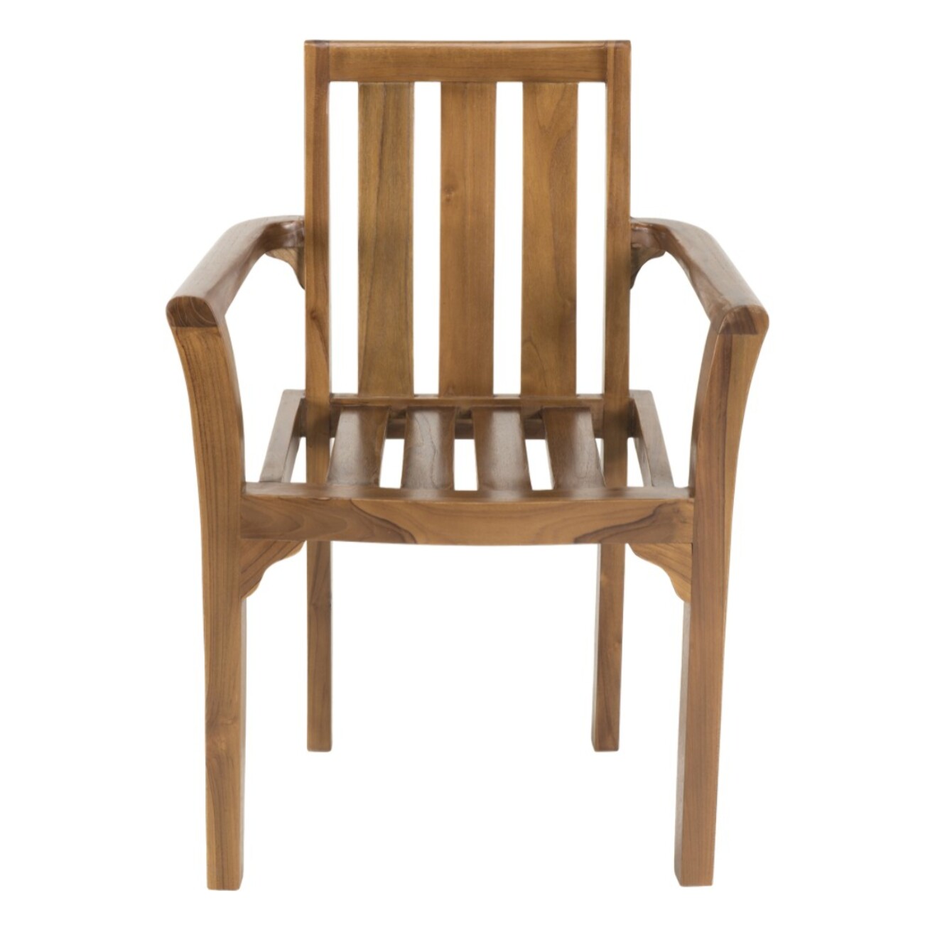 MAEVA - Ensemble de 2 fauteuils empilables en bois teck huilé