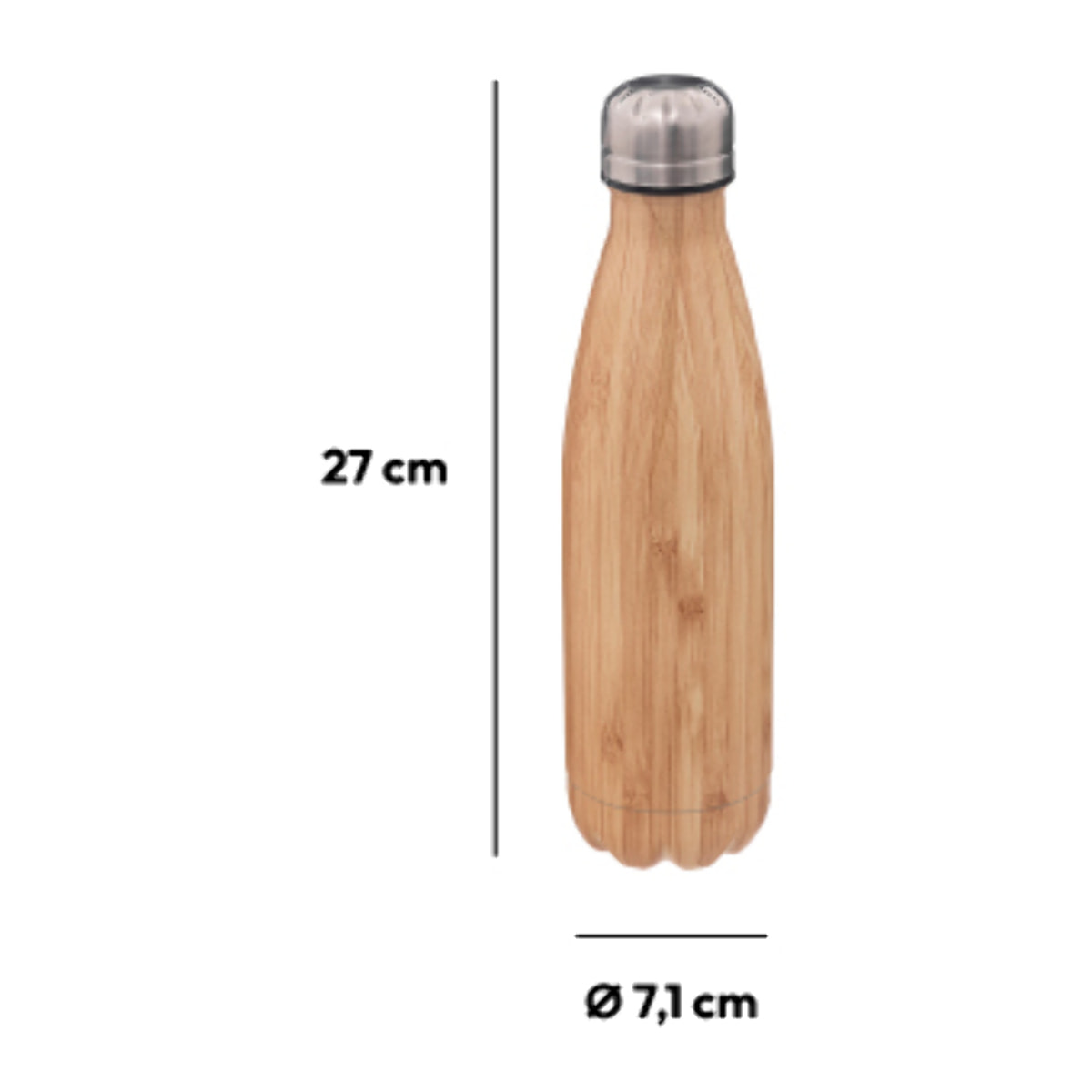 Bouteille isotherme Effet bambou 05L