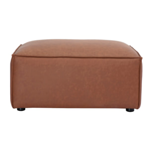 Pouf repose pieds en cuir marron SPLIT