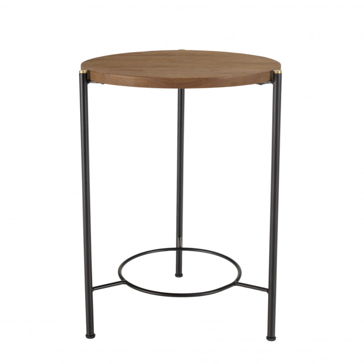 ALIDA - Table d'appoint ronde 3 pieds en métal noir