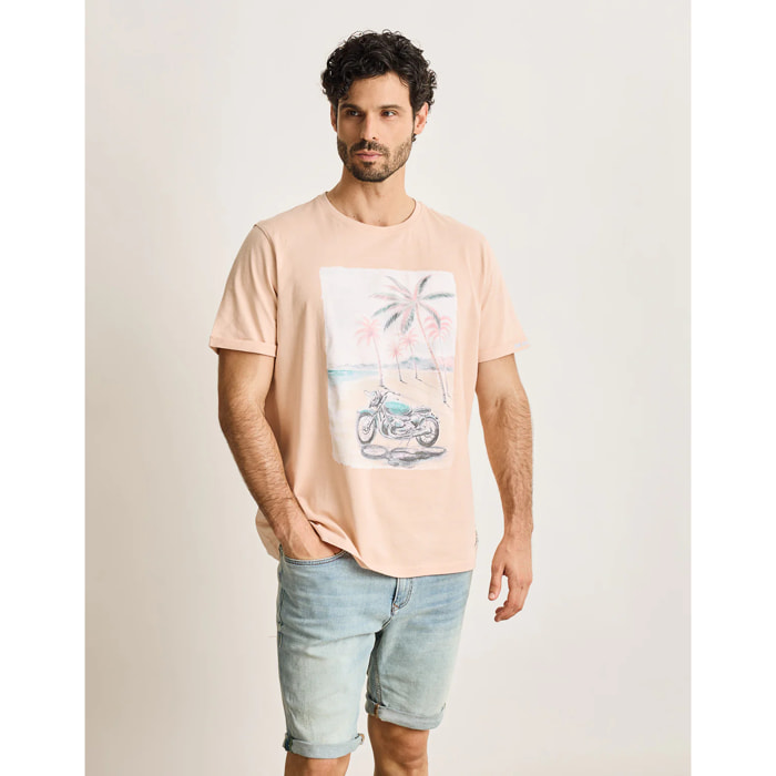 Camiseta Manga Corta Rosa - Motodean