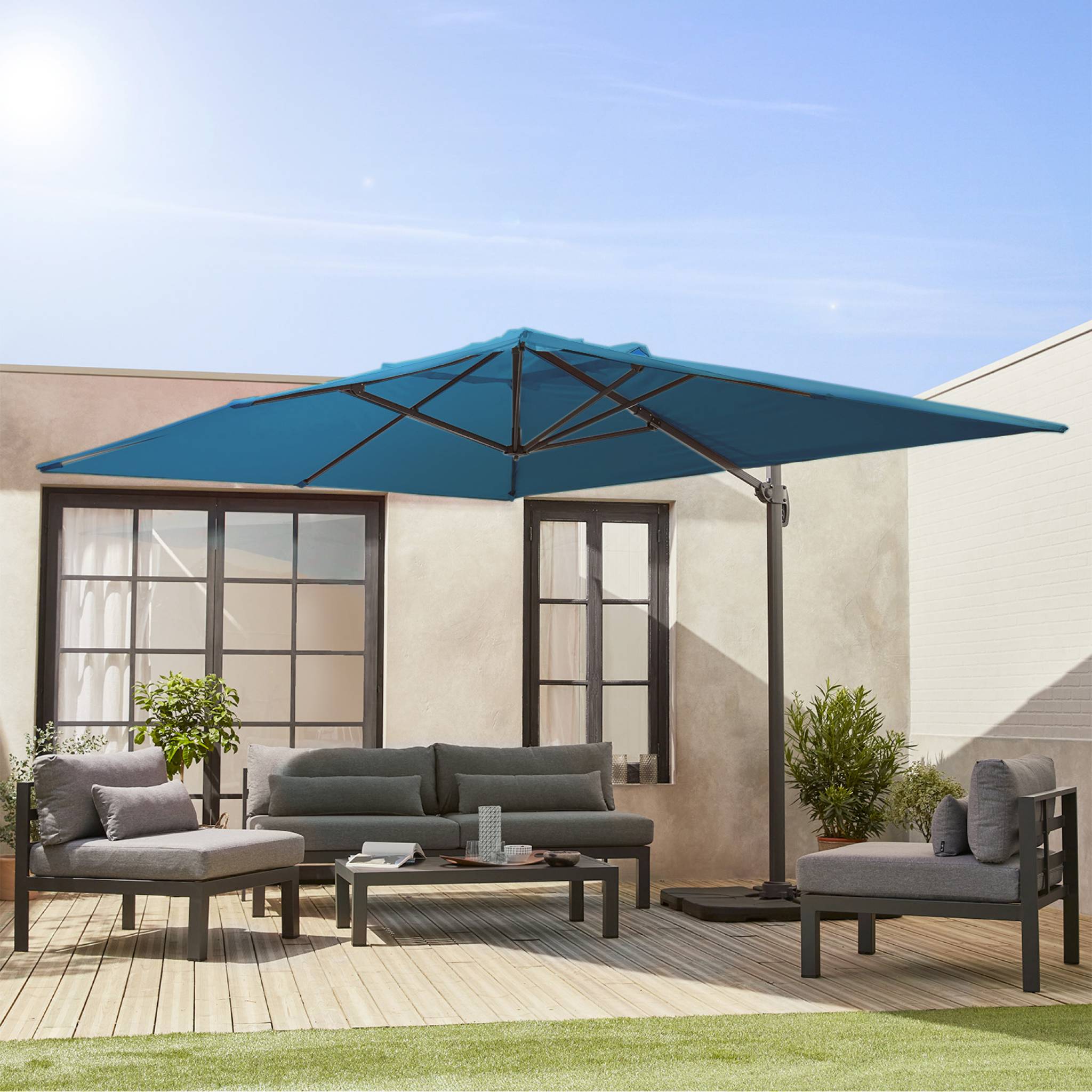 Parasol déporté rectangulaire 3x4m WIMEREUX