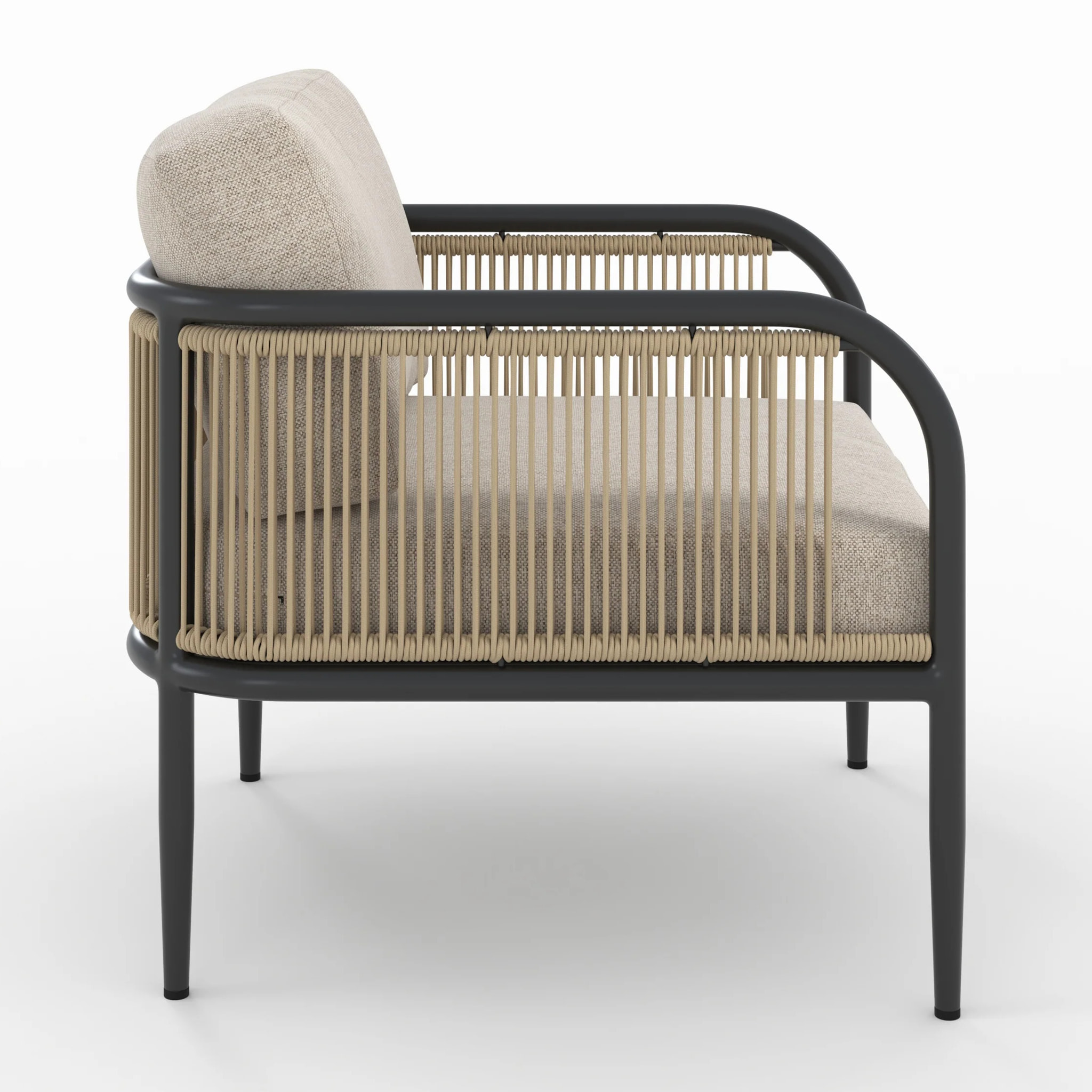 Fauteuil de jardin en acier et tissu beige - Wilo