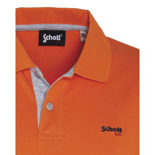 POLO SCHOTT ORANGE/HEATHER GREY