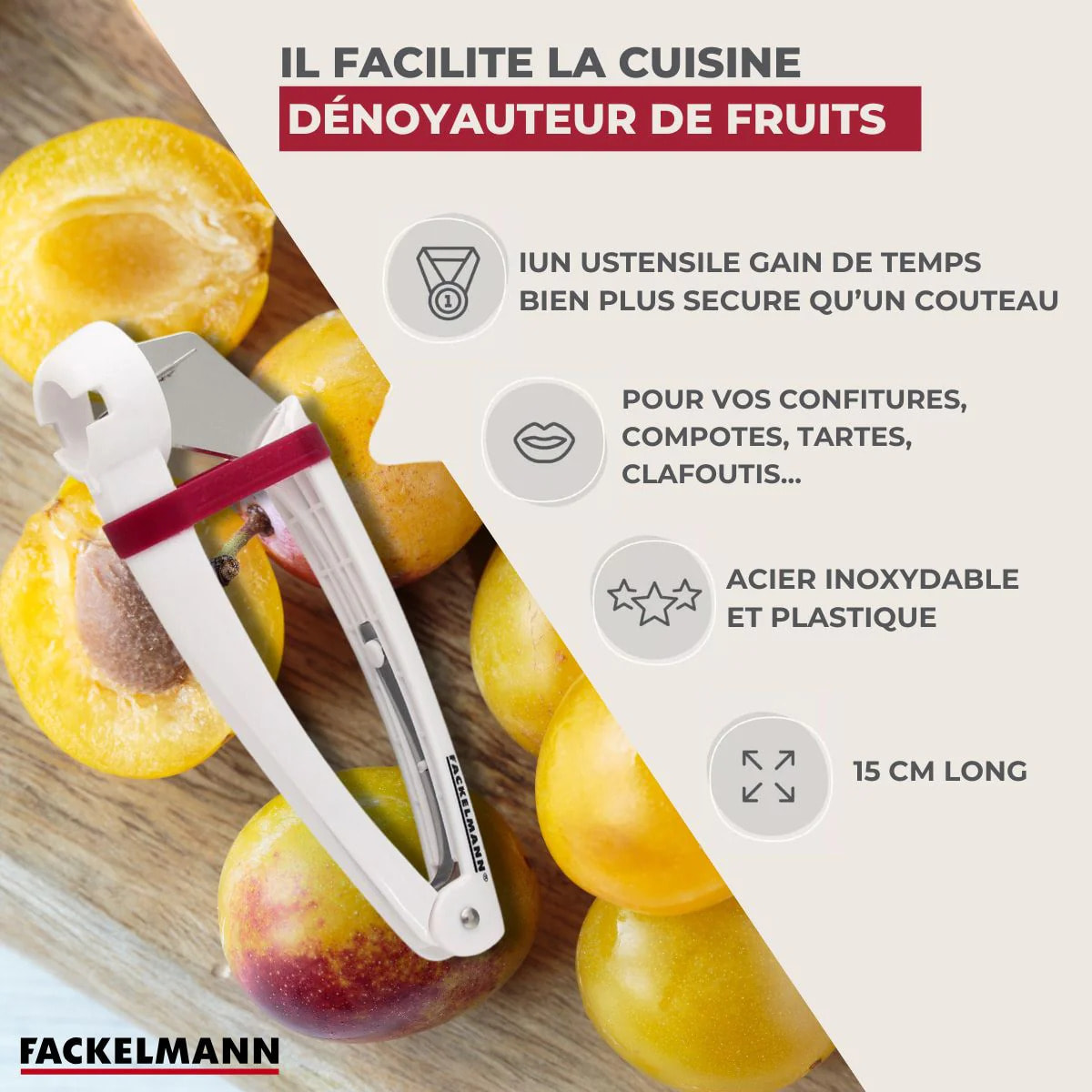Dénoyauteur de prunes Fackelmann Arcadalina