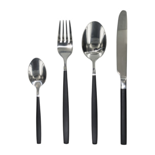Menagere 16 Pieces Inox Manche Noir