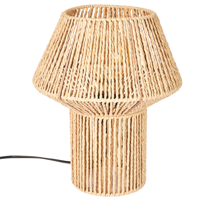 Lampe A Poser Abat Jour Effet Corde Tressee