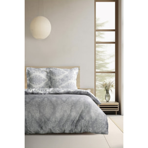 Housse de couette + taie(s) oreiller satin de coton "Silver"