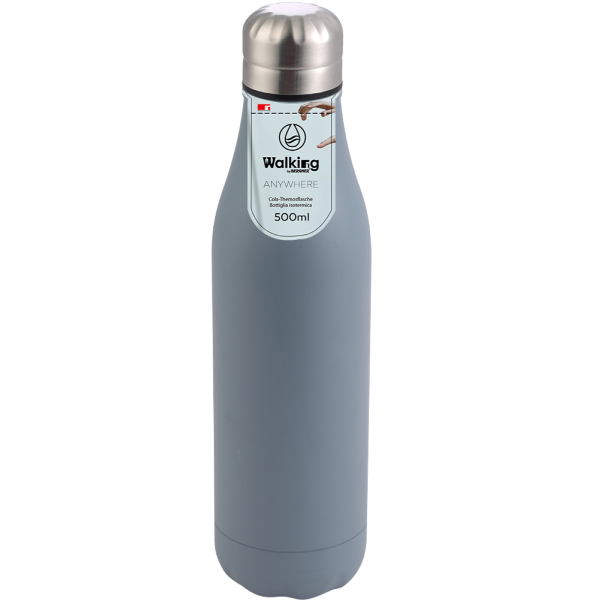 Botella termo cola 500ml gris Walking anywhere- Bergner