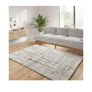 CERES Alfombra moderna de pelo corto crema, varias medidas disponibles.