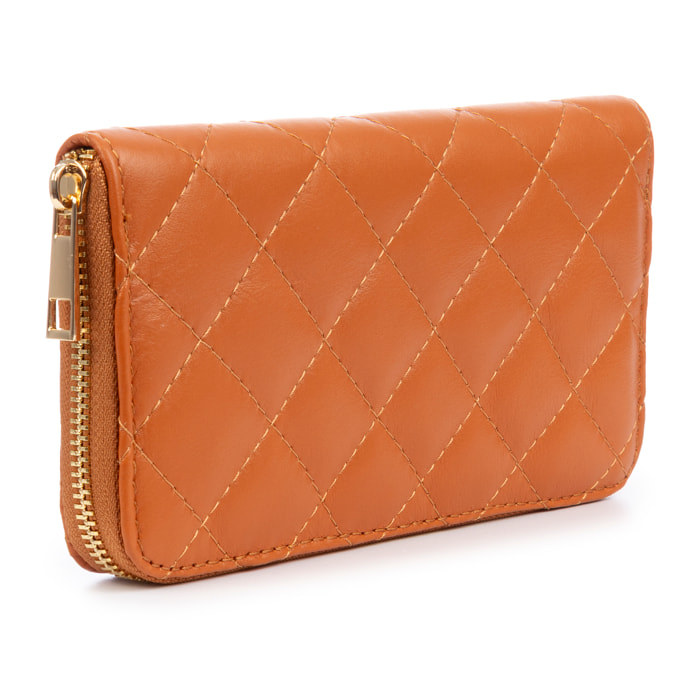 Andali cartera mujer. Piel auténtica acabado Sauvage acolchado.