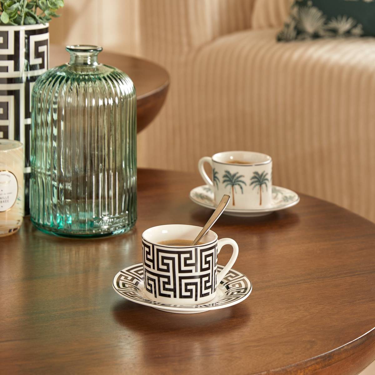 Coffret de 2 tasses avec coupelles Palm Resort 20cl