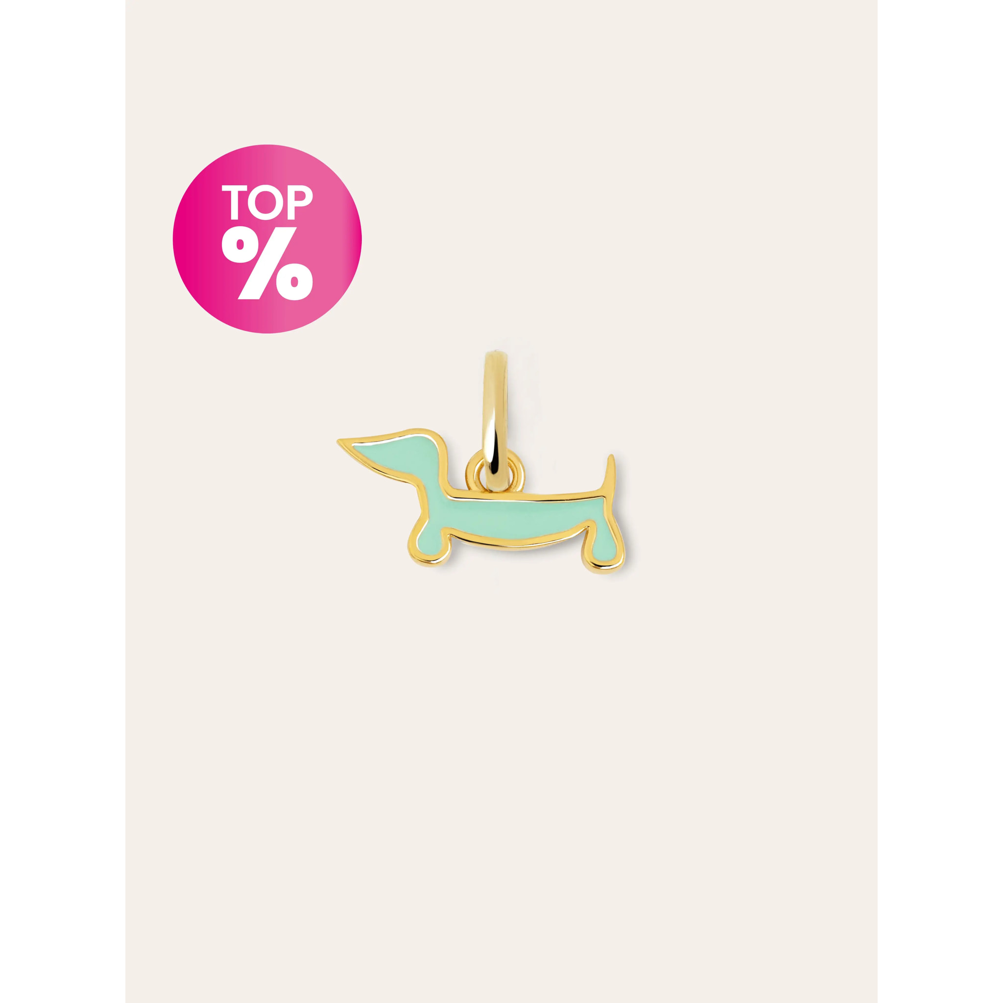 Charm Mini Perro Teckel Enamel Sky Baño Oro