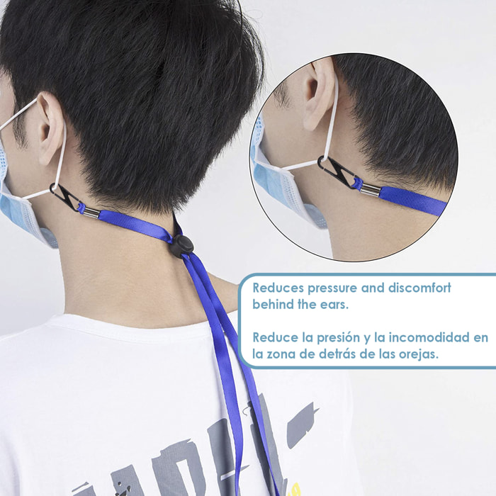 Corda lanyard regolabile per maschere