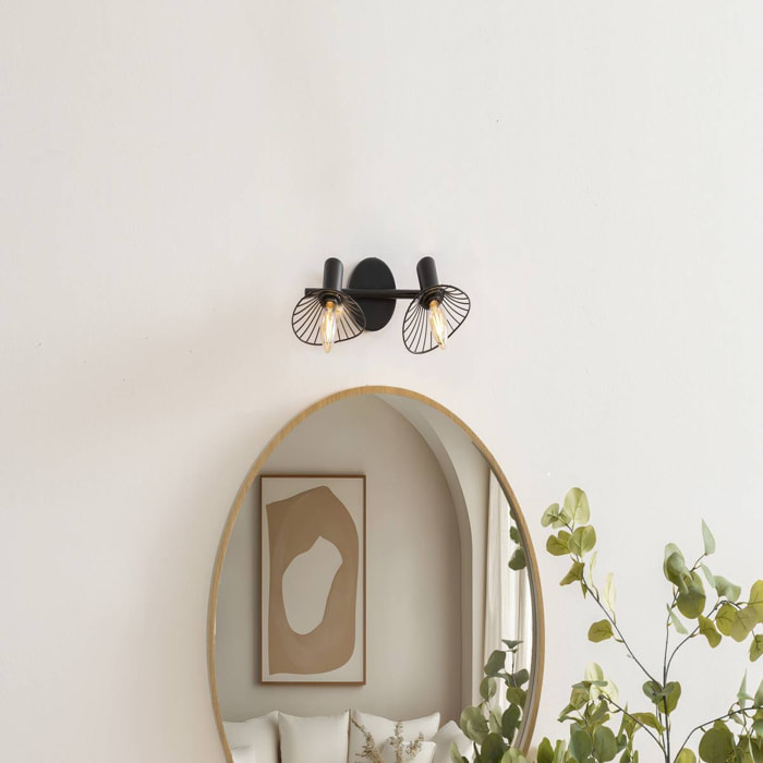Applique murale plafonnier Adelia noir 28x12,5cm