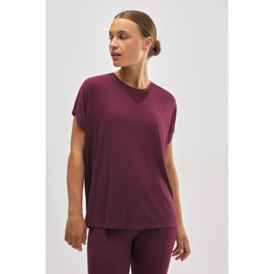 T-shirt sportiva a maniche corte bordeaux