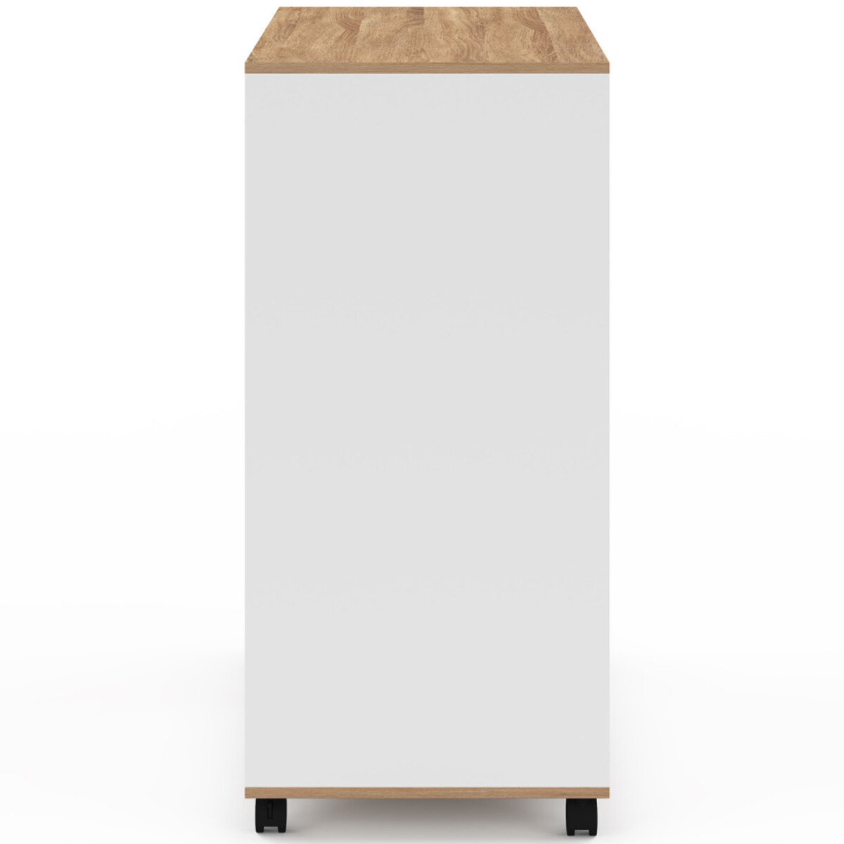Desserte de cuisine sur roulettes avec rangements blanche