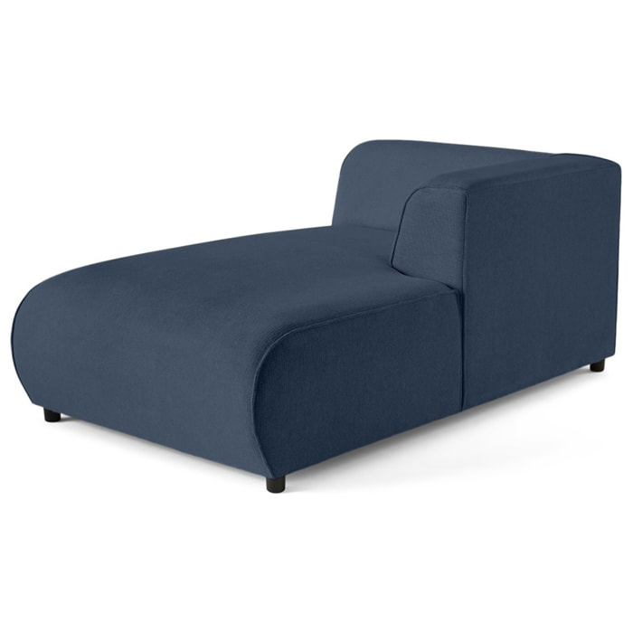 Suaro - Module d'assise méridienne droit en tissu texturé - Bleu