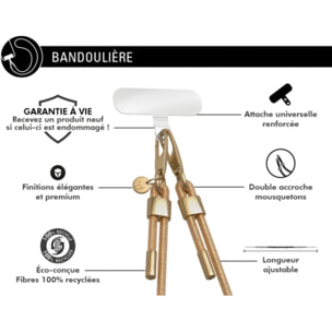 Bandoulière FORCE CASE Cordon Paillette champagne